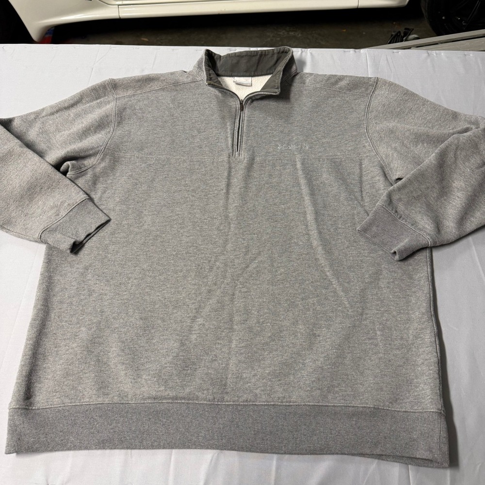 Columbia Mens Grey Quarter Zip Fleece Lined Pullover Sweatshirt XXL AM6771